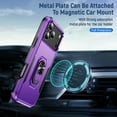 thumbnail image 3 of for iPhone 17 Pro Max Case, Slim Fit Military Grade Drop Tested Dual Layer Shockproof Case with 360 Ring Holder Kickstand Protective Rugged Car Magnetic Non-Slip Phone Case,Purple+Black, 3 of 9