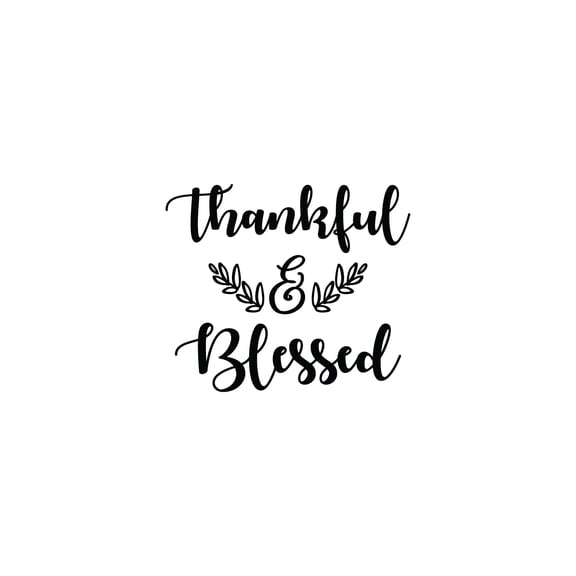 Vinyl Wall Art Decal - Thankful & Blessed - 17" x 20" - Trendy Cute Inspiring Thanksgiving Season Quote Sticker For Home Family Room School Office Coffee Shop Doors Windows Storefront Decor
