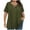 Army Green, variant on Staron Plus Size V-Neck Blouses for Women Polka Dot Short Sleeve Curved Hem Casual Comfy Fashion Tops Tshirt, White XL
