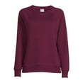 thumbnail image 4 of Time & Tru Women's Raglan Fleece Crewneck Sweatshirt, 4 of 5
