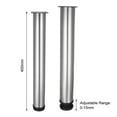 thumbnail image 2 of Unique Bargains Furniture Legs, Stainless Steel 400mm-415mm Adjustable Furniture Table Feet 2Pcs, 2 of 6