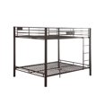 thumbnail image 2 of Metal Bunk Bed, Queen over Queen Bunk Bed Frame with Full-Length Guardrail and Ladder, Heavy Duty Bunk Bed with Premium Steel Slat Support and Underbed Storage, Noise Free, No Box Spring Needed, Black, 2 of 2