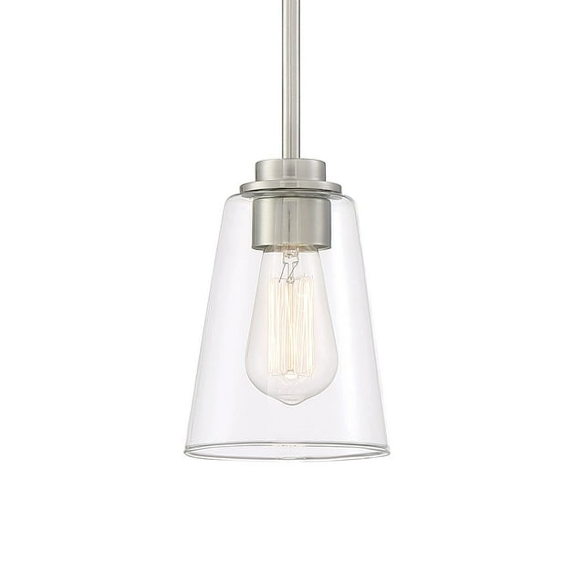 DESIGNERS FOUNTAIN 95730-SP Westin - One Light Mini Pendant, Satin Platinum Finish with Clear Glass