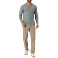 thumbnail image 2 of SUÉTER DE PULLOVER DE PUNTO DE COLOR SÓLIDO DE MANGA LARGA CON CUELLO EN V PARA HOMBRE S GRIS, 2 of 6