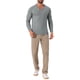 thumbnail image 2 of SUÉTER DE PULLOVER DE PUNTO DE COLOR SÓLIDO DE MANGA LARGA CON CUELLO EN V PARA HOMBRE S GRIS, 2 of 6