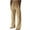 Khaki, variant on IROINNID Pant's For Men Relaxed Cigarette Cotton And Linen Blended Breathable Soft Beach Trousers Full Length Pants Solid Color Rigid Waist Pants