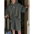 thumbnail image 3 of INCERUN Men's Solid Color Oversize Home Loungewear Sets Outdoor Summer Suits, 3 of 10