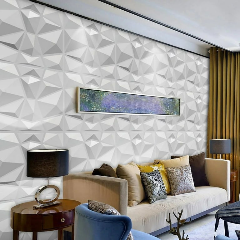 4pcs 3D White Wall Panel Decorative Wall Ceiling Tiles Cladding Board  Wallpaper