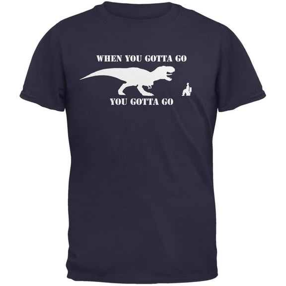 Jurassic Gotta Go Navy Adult T-Shirt - Medium