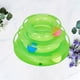 thumbnail image 2 of 1 unidad de pistas de gato de tres niveles, divertido plato redondo de diversión, juguetes interactivos para mascotas, suministros para gatos (verde), 2 of 6