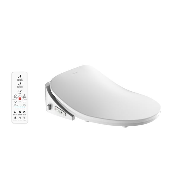 WINGOMART Electric Bidet Smart Toilet Seat W/ heated seat & Warm Water Hydroflush Adjustable Wash Position & Self Cleaning Nozzle & Remote Control