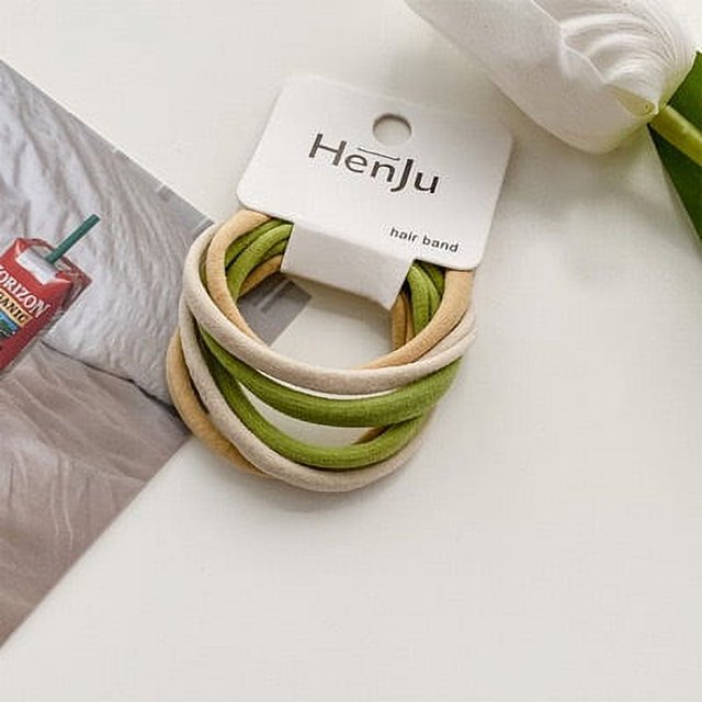 Tocado de cuerda para el cabello de color sólido, simple, dulce, de alta elasticidad, redondo, de tela de tendón de goma, estilo natural, sin costuras