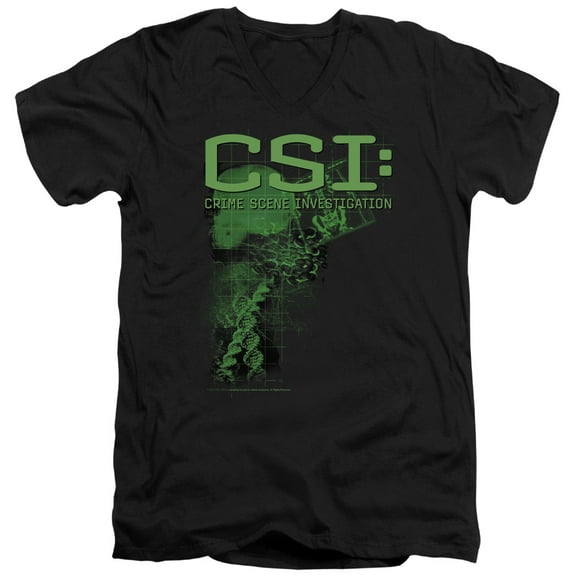 Csi Evidence Adult V-Neck T-Shirt Black