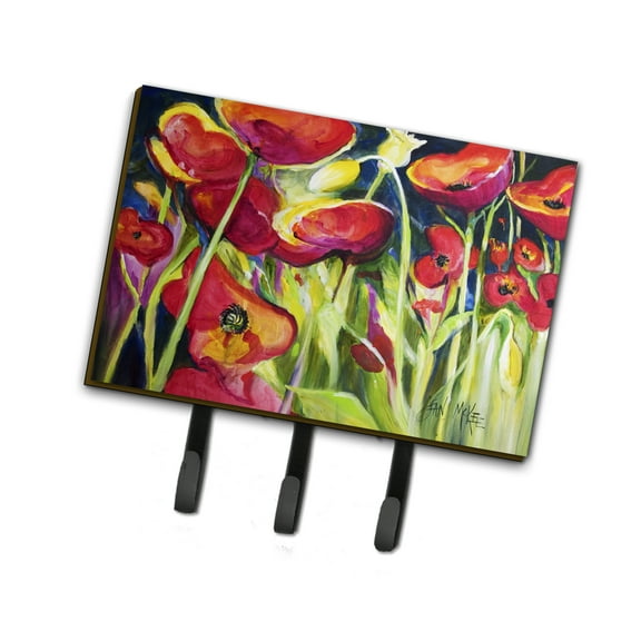 Carolines Treasures JMK1121TH68 Red Poppies Leash or Key Holder Triple multicolor