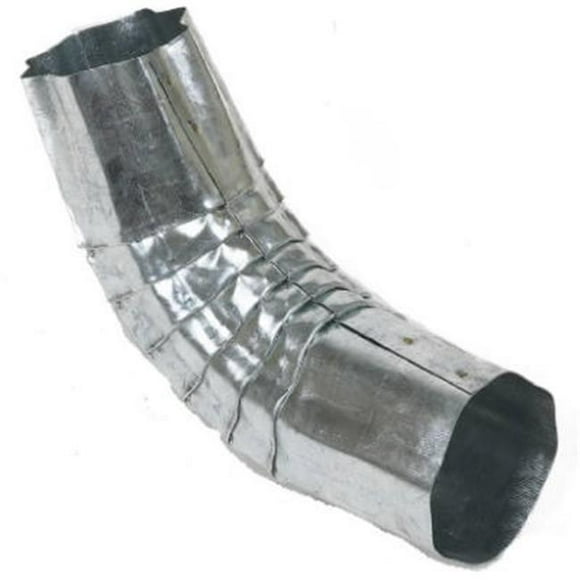 410651 3 in. Round Mill Finish Corrugated Gutter Downspout Elbow