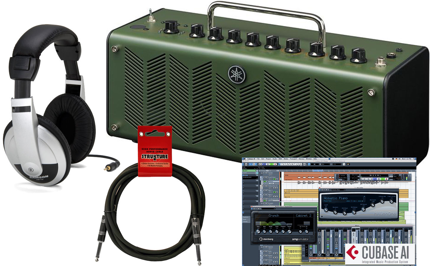 Yamaha THR10X 10watt Stereo Guitar Amplifier Bundle w/Headphones,Cable