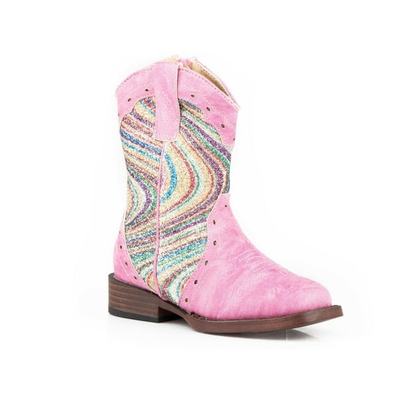 Roper  Toddler Girls Glitter Swirl Square Toe   Boots   Ankle