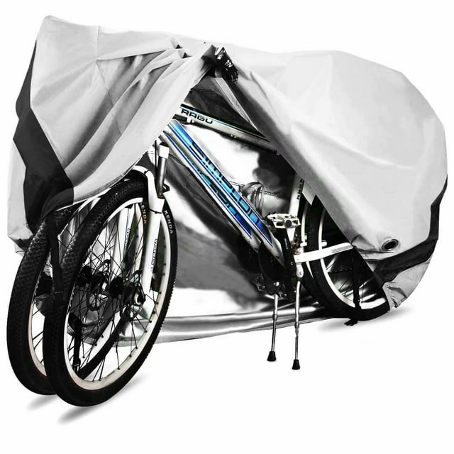 Bicycle Cover For 2 Bicycles Waterproof 210D Oxford Fabric Breathable Outdoor Bicycle Protective Cover With Lock Eyelets Protection, For Mountain Bikes And Racing Bikes 29 Inches