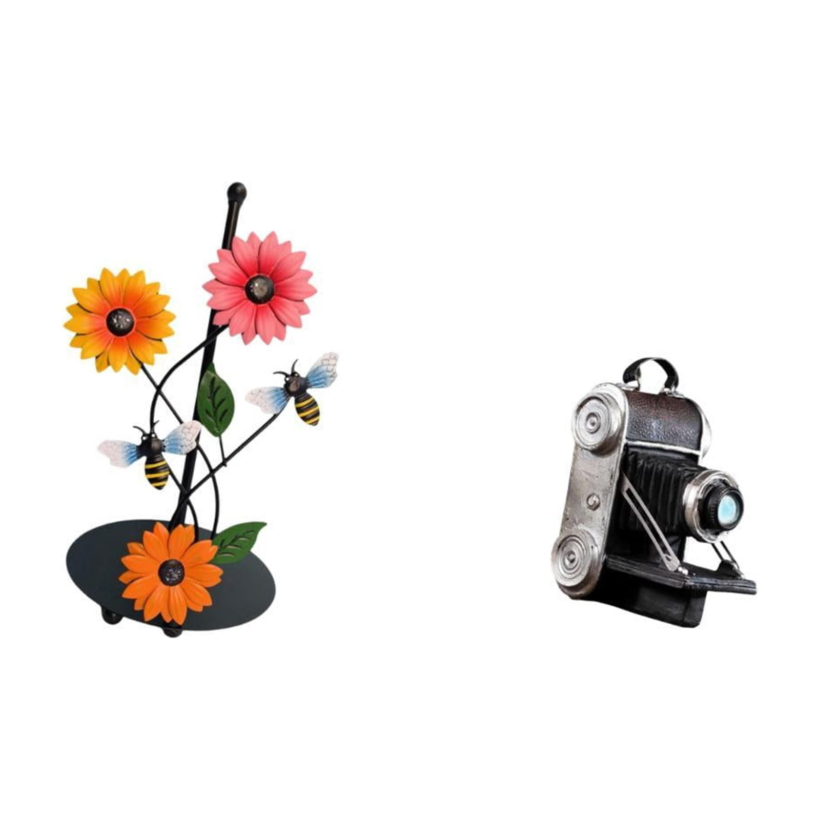 Fiocias Toilet Paper Holder Paper Towel Holder Countertop Camera Statue Model Collectible Figurine Iron And Resin Material Suitable for Kitchen Countertop Din