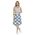 thumbnail image 2 of Women's Garden Aquarelle Spring Violets A-line Printed Skirt Casual Wear, 2XL, Green and Dark Blue, by Ambesonne, 2 of 6