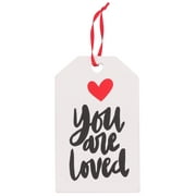 Way To Celebrate Valentine's Day Wood Tag Ornament, White