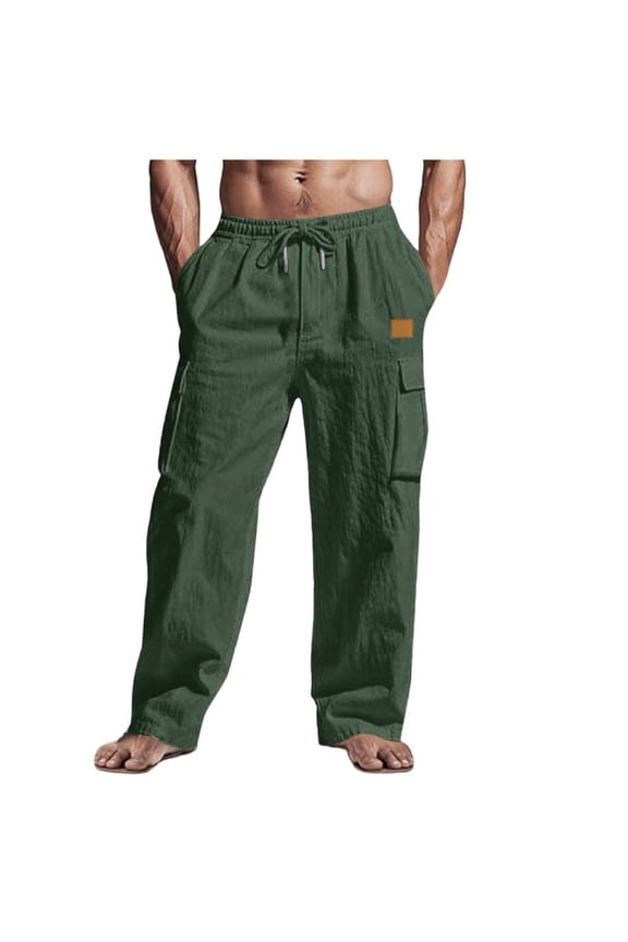 Men Breathable Twill Tactical Cargo Pants Regular Fit Multi Storage Outdoor Labor Pants S-3XL
