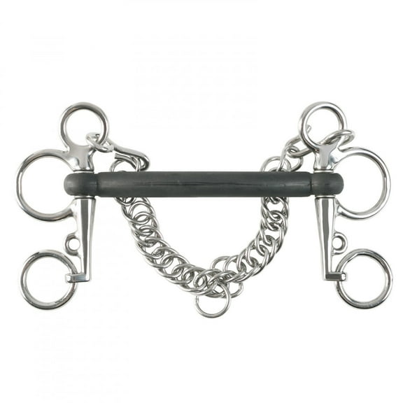 Horze Rubber Mullen Mouth Pelham Bit - 101mm Cheeks