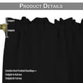 thumbnail image 6 of Lapalife Blackout Kitchen Curtains 2 Panels, 24 inch Length Rod Pocket Short Curtain Waffle Weave Farmhouse Cafe Curtains, Black, 6 of 6