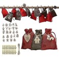 thumbnail image 1 of Advent Calendar Burgundy Coffee Set 24 Wooden Label Gift Candy Packaging Organizer, 1 of 2
