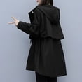 thumbnail image 3 of CKpwisy Long Trench Coats for Women Mid Length Overcoat 2025 Fall Winter Long Sleeve Jackets Elegant Windbreaker Jacket with Pockets Clearance Black XXL, 3 of 3