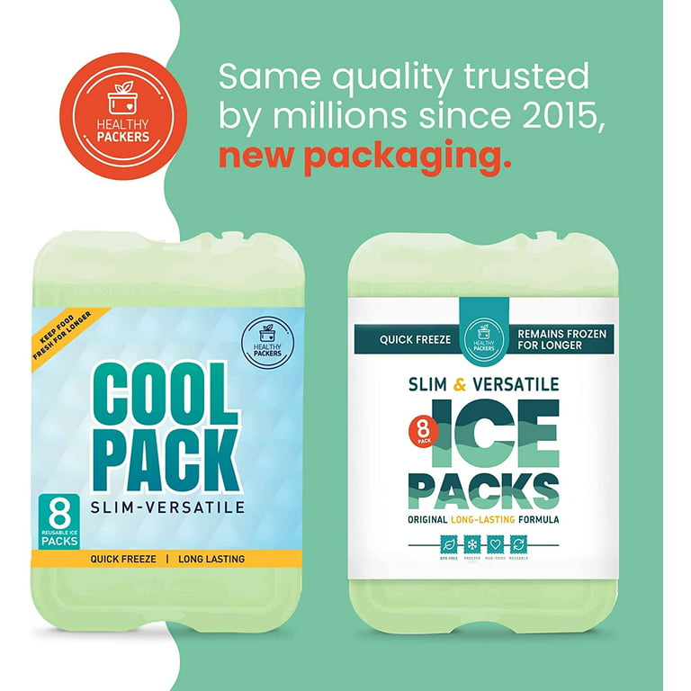 Healthy Packers Cool Pack, Slim Ice Pack for Lunch Box - Quick Freeze and  Long-Lasting - Freezer Cold Packs for Cooler Bag