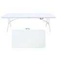 thumbnail image 1 of 8ft Folding Table, Portable Plastic Table for Camping, Picnics, Parties, High Load Bearing Foldable Table White, 1 of 5