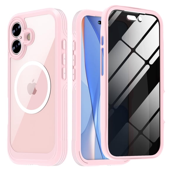Funda Magnética KEKBOXQ para iPhone 17 con Pantalla de Privacidad Rosa