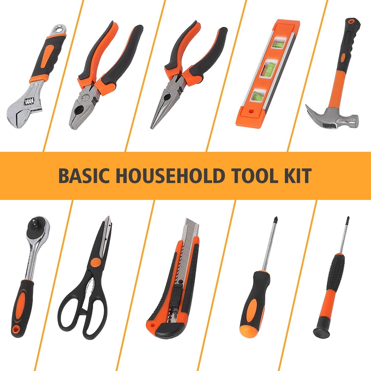 Danolapsi 247 Pcs Household Hand Tool Kit, General Home/Auto Repair Tool Set for Homeowner, Household Hand Tool Set with Plier, Screwdriver Set, Socket Set, General Mechanic Tool Set with Portable Sto
