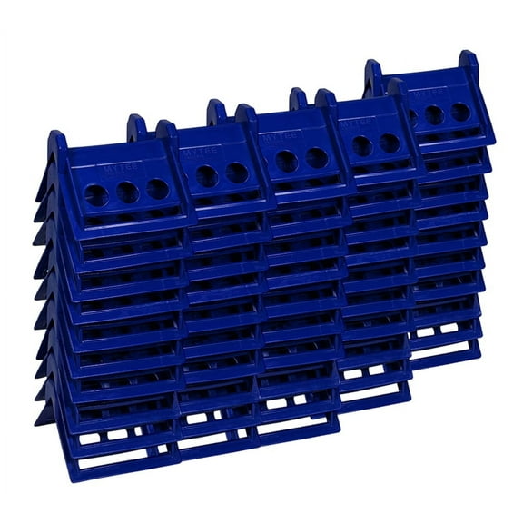 (50 Pack) V Shaped Board 4" Blue Plastic Corner Edge Protectors for Cargo Loads | Tie Down Strap Guard for Winch, Ratchet Straps on Flatbed Trailers | V-Style Tie Downs Edge Protectors