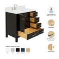 thumbnail image 3 of Ariel Cambridge 36 Inch Single Left Offset Oval Sink Bathroom Vanity With Carrara White Quartz Countertop 1.5 Edge In Espresso, 3 of 10