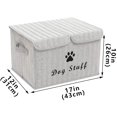 thumbnail image 6 of Brabtod Dog Toy Basket with lid, Dog Basket for Toys, Dog Toy Box with Handles, Collapsible Storage Bins for dog toys, Dog Storage Organizer, Stripe Gray, 6 of 7