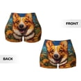 thumbnail image 5 of Haiem Artistic Sunflower Corgi No Front Seam Biker Shorts for Women Yoga Workout Gym Bike Shorts with Tummy Control Moisture-Wicking-XX-Large, 5 of 9