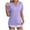 Purple, variant on Fesfesfes T Shirts for Women's Fashionable V-Neck Lace Short Sleeved Casual Solid Color T-shirt Top Ladies Tops And Blouses 2XL(US:12)