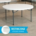 thumbnail image 3 of Lifetime (15) 60 in. White Round Tables and Cart Combo - 80441, 3 of 9