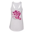 thumbnail image 2 of Wild Bobby Breast Cancer Awareness Flowers Breast Cancer Awareness Women Racerback Tank Top, White, X-Large, 2 of 6