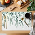 thumbnail image 2 of Green Leaves Placemats Set of 8 Modern Simple Country Spring Pastoral Vines Place Mats Indoor Wipeable Table Mats Washable Cloth Dining Table Placemats for Kitchen Holiday Party Home Decor 13x19 Inch, 2 of 9