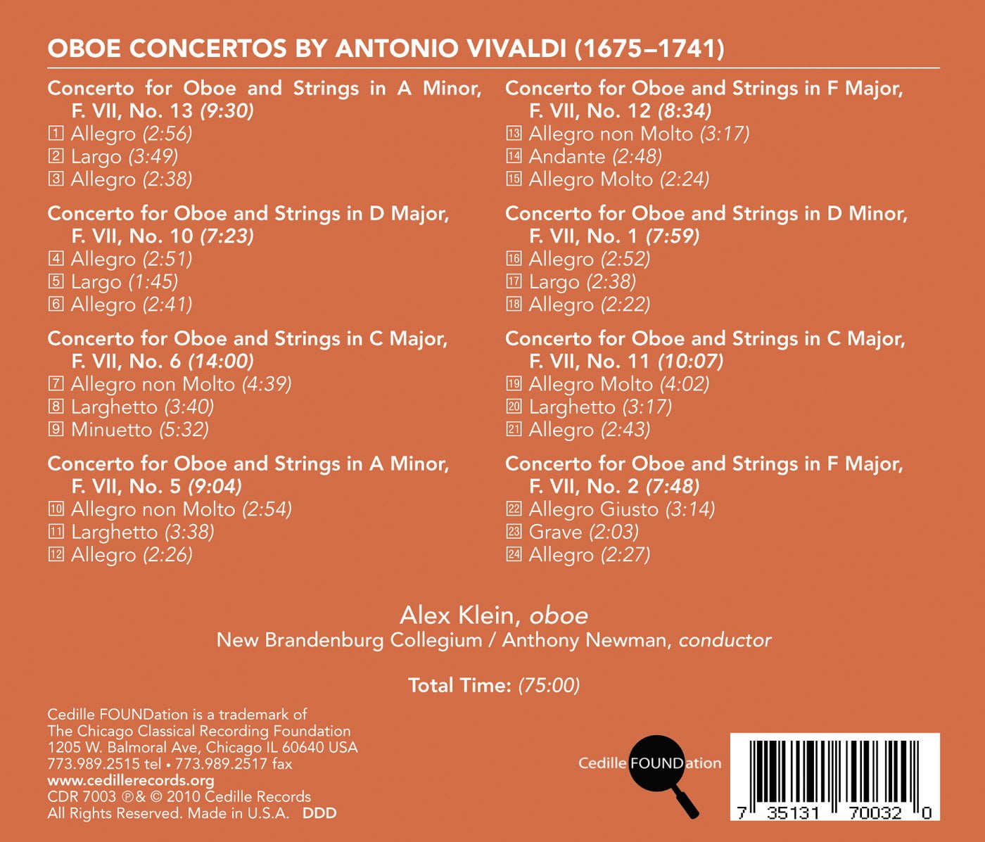 Alex Klein - Oboe Concertos - Music & Performance - CD