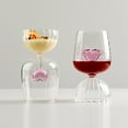 thumbnail image 2 of 12oz Crystal Red Wine Glasses set of 2 Romantic Heart Shaped Wine Glasses Creative Cocktail Drinking Glasses Unique Wine Goblet Clear Glass Cups for Wedding Valentine Party(350ml), 2 of 13