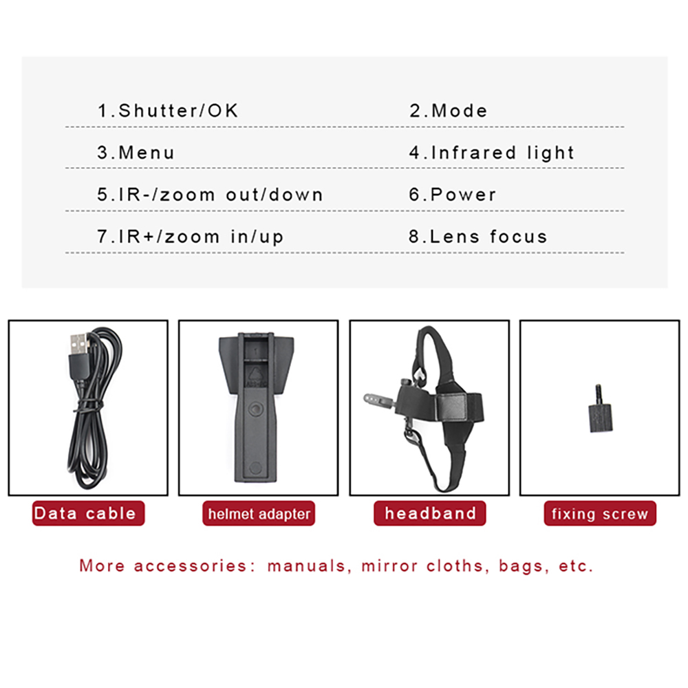 JIFON Dual Screen Night Vision Binoculars with Head Mounted Goggles for Military Game Hunting