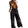 thumbnail image 3 of WILLBEST Pantalones Casuales de Cintura Alta para Mujer, con Cordón, Estampado de Plumas y Flores, Pantalones Largos Bohemios con Bolsillos para La Playa, para Un Estilo Sin Esfuerzo. Mediana, 3 of 7