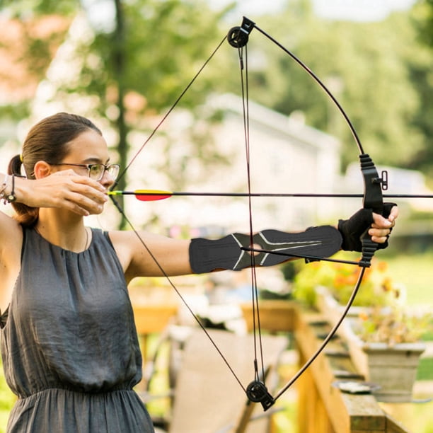 3Z Archery Protection De Bras En Cuir PU – Réglable 4 Sangles, Léger, Pour Tir à L'Arc Droitier Ou Gaucher
