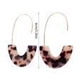 thumbnail image 4 of Qarigey 1 par de aretes de estilo simple con estampado de leopardo en forma de U para niñas adolescentes Ropa, zapatos y accesorios Miscelánea café rojo Qarigey AP010170-15, 4 of 6