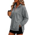 thumbnail image 6 of Dqueduo Womens Oversized Sweatshirts with Snap Button Henley Collar Soft Fleece Pullover Tops Fall Winter Clothes 2026 Cute Fashion Outfits, 6 of 8