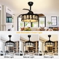 thumbnail image 5 of Depuley 36" LED Crystal Ceiling Fan with Lights and Remote Industrial Ceiling Fan Black Chandelier Ceiling Fan Retractable Blades for Living Room Bedroom Kitchen Dining, 3 Wind Speeds, 5 of 10